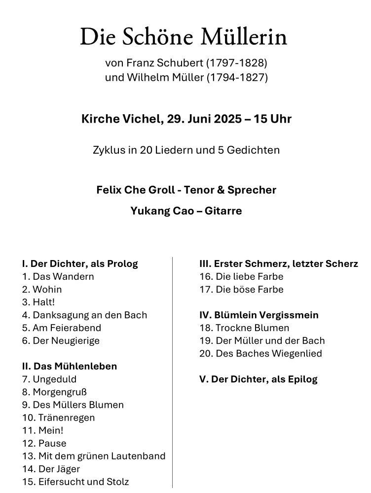 Die schöne Müllerin Programmzettel